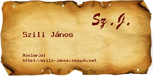 Szili János névjegykártya